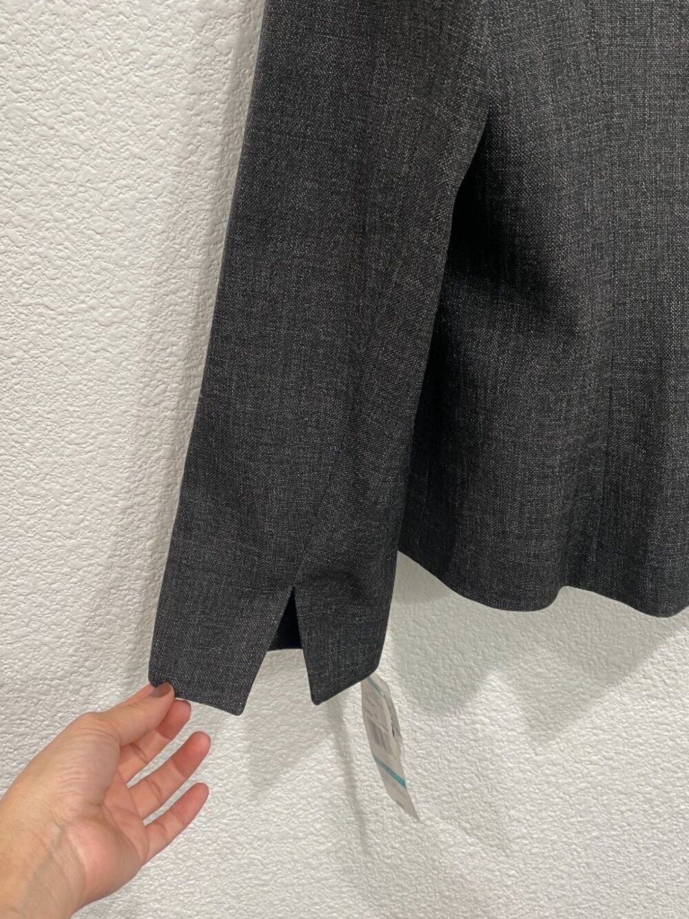 Black Label by Evan-Picone Open Notch Collarless Blazer Charcoal Gray NWT 16 - Picture 6 of 14